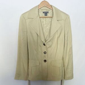 Ann Taylor tailored tan long line trench coat style blazer with belt Size:12